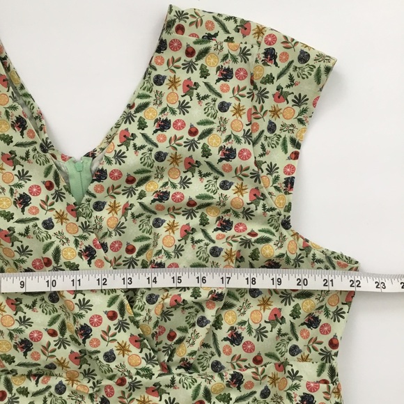 Retro Licious Women’s Dress Christmas Print Green Multicolored Size 2X - Picture 11 of 12